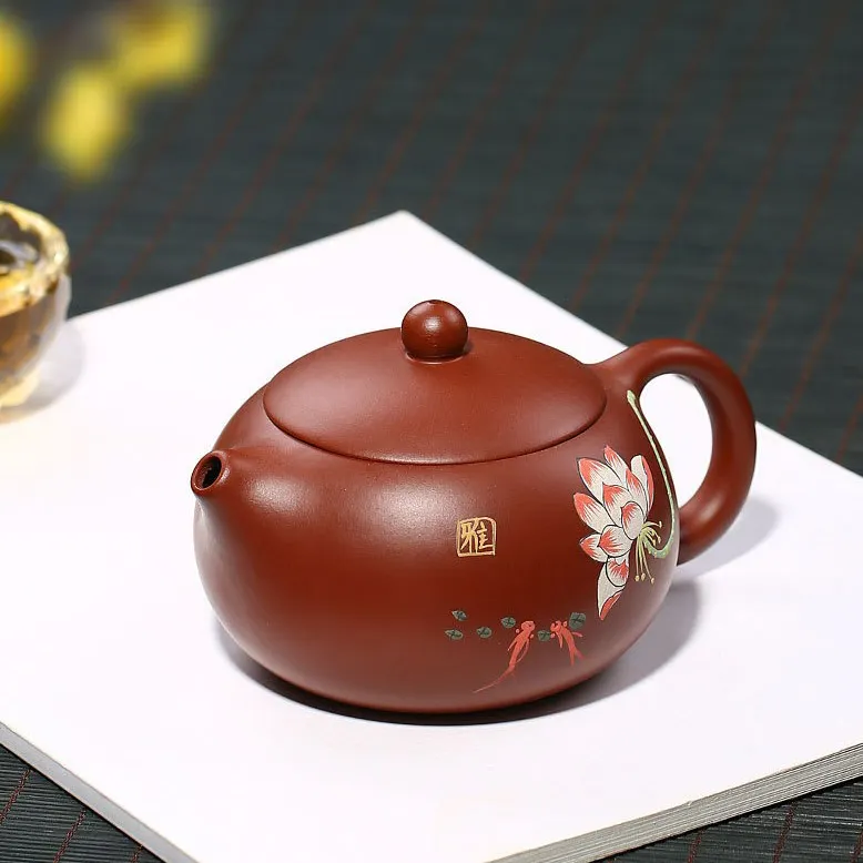 Custom Printing Handmade Fragrant Zisha Yixing Purple Clay Teapot