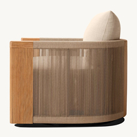 Ensemble de meubles de jardin en teck, canapé de luxe pour l'extérieur, meubles de jardin pour villa, canapés de patio