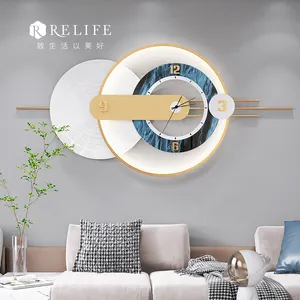 Reloj de pared inteligente decorativo 3d de lujo, artesanía de metal moderna, fábrica China