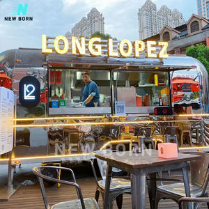 Baru lahir Towable es kopi toko jus bir Bar Restaurant Trailer Mobile Crepe Taco Hot Dog makanan ringan truk dengan dapur penuh - Product Image 2