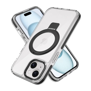 Étui de téléphone magnétique anti-collision épaissi de luxe de 2.5mm pour <span class=keywords><strong>iPhone</strong></span> 15 <span class=keywords><strong>Pro</strong></span> pour <span class=keywords><strong>Magsafe</strong></span> TPE cadre support poignée téléphone portable - Product Image 4