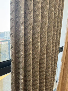 Cortinas Bordadas con Patrón Geométrico de 4 Colores, Hilo de Cachemira de Alta Densidad, Textura Cóncava y Convexa, Cortinas Modernas de Lujo para Ventanas - Product Image 3