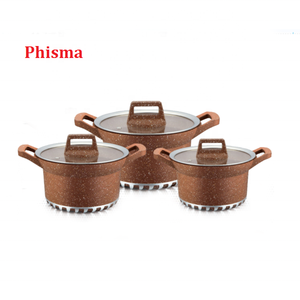 Ensemble de casseroles de haute qualité pour un usage domestique, sans PFOA, en <span class=keywords><strong>fonte</strong></span> <span class=keywords><strong>d</strong></span>'<span class=keywords><strong>aluminium</strong></span> de qualité supérieure, marbré, non toxique, antiadhésif - Product Image 1