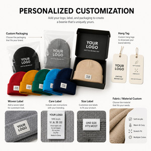Custom Logo Knitted Beanie <b>Hat</b> 26 Colors Soft Acrylic <b>Winter</b> Warm Skull Cap Wholesale Promotional Blank Cuffed Beanie - Product Image 4