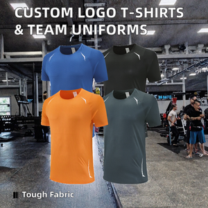 Logo personnalisé T-shirt à manches courtes pour hommes Regular Fit Casual Sporty Style Solid Knitted Blank Design for Marathon Team Uniform - Product Image 2