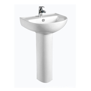 Lavabo sur pied en céramique Ouni 560x440x820mm avec un seul trou pour salle de bain - Product Image 1