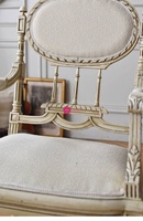 Fauteuil d'appoint en bois sculpté rétro Yicheng, fauteuil de loisirs vintage pour studio photo, gîte et salon
