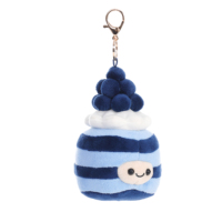 Breloques de sac personnalisées en forme de cupcake mignon, porte-clés en peluche dessert myrtille, porte-clés doux en forme de nourriture de dessin animé