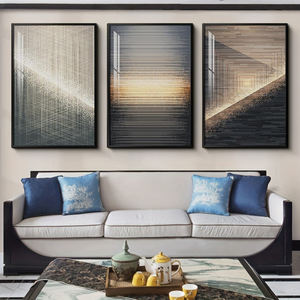 Grande Quadro Moderno di Lusso in Nero e Oro, Arte Astratta per <span class=keywords><strong>Soggiorno</strong></span>, Set di 3 Stampe Luminose per Pareti - Product Image 1