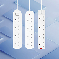 Harga pabrik plastik 3 Gang Multi soket ekstensi kabel soket dengan 3 outlet AC