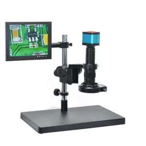 Hd digital optical electronics industrial microscope repair mobile phone with display video magnifying glass benchtop