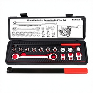 Juego de 15 Herramientas Profesionales con Trinquete para Correas Serpentinas, Modelo ST123, para Uso Automotriz, Hecho en China - Product Image 1