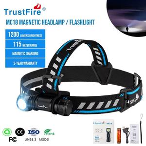 Lampe frontale rechargeable étanche TrustFire MC18, 1200 lumens, puissante lampe torche LED magnétique pour la randonnée et la pêche, vente en gros d'usine - Product Image 1
