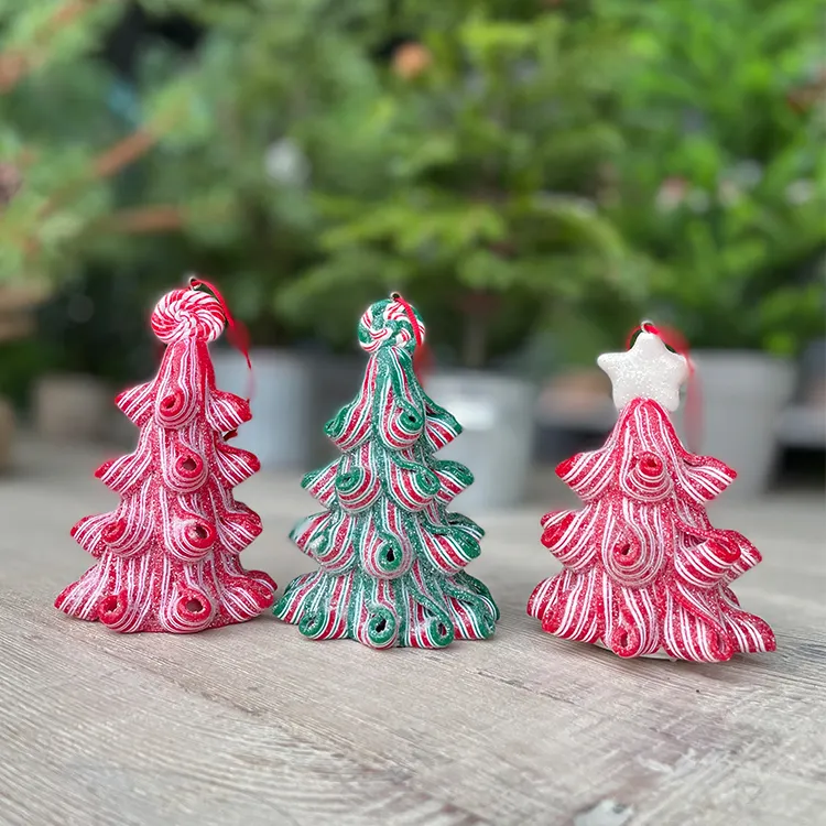 Árbol de Navidad personalizado para interior, decoración profesional de arcilla, colgante para masa, decoraciones navideñas de árbol de caramelo