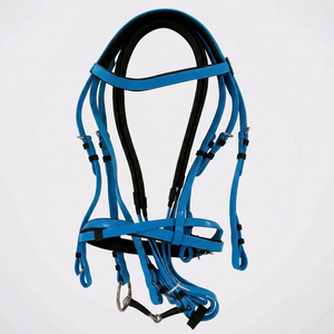 บลูฮอร์ส BH-4101 บังเหียนม้าสีสั่งทำพิเศษ สายบังเหียนทำจากหนัง PVC สังเคราะห์ กันน้ำ หัวเข็มขัดสแตนเลส รับทำโลโก้ตามสั่ง - Product Image 1