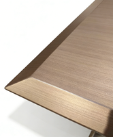 Ensemble de bureau de direction moderne en forme de L, de haute qualité, durable, écologique, modulaire, avec panneau en bois massif et table d'appoint en acier inoxydable