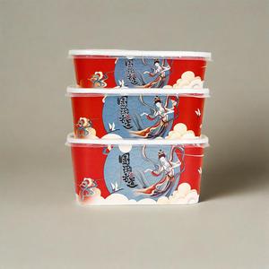 Récipient alimentaire en papier kraft jetable imprimé personnalisé bol octogonal à emporter étanche bol d'emballage bol en papier carré - Product Image 6