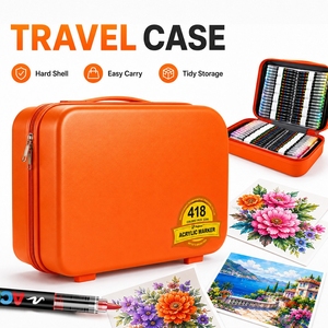 Coffret de voyage de marqueurs acryliques Secolorart, 418 couleurs, cadeau, marqueurs de peinture acrylique à base d'eau pour peindre sur verre et pierre - Product Image 4