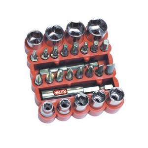 VALEX 27 pezzi inserti presa Set 1460693 CR-V materiale cromato profondo chiave quadrata esagonale per uso di riparazione metrica OEM personalizzabile - Product Image 1