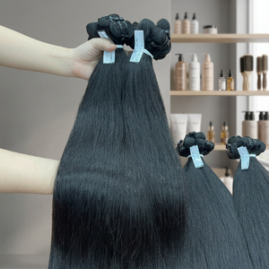 Producto de Verano en Oferta, Cabello Humano Vietnamita 100%, Cabello Liso Natural en Trama, Rizos Definidos y Apurados, Larga Duración, Color Negro Natural - Product Image 1