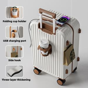 Nouvelle <span class=keywords><strong>valise</strong></span> à roulettes légère et portable de 20 pouces, imperméable, avec mot de passe, couleur contrastée, robuste, durable, poignée souple, roulettes - Product Image 5