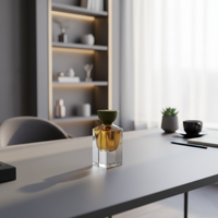 Envase de Perfume de Vidrio de Lujo Personalizado, Botella Plana para Fragancias, Fondo Grueso, con Pulverizador, Impresión por Transferencia de Calor, OEM/ODM, 30ml 50ml