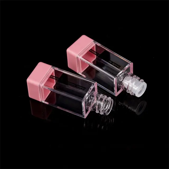 Tubos de brillo de labios líquidos vacíos de plástico de 10 ml cuadrados de lujo de alta calidad con impresión personalizada
