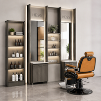 Fauteuil de Barbier Moderne Hydraulique, Chaise de Coiffure en Cuir Rembourrée pour Salon de Coiffure