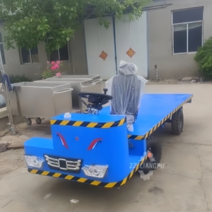 Truk Platform Listrik Empat Roda Efisiensi Tinggi 2000kg Beban Aman Ukuran Kecil untuk Peralatan Industri - Product Image 2