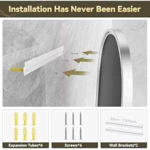 กระจกติดผนังปรับแต่งได้มีสไตล์ทันสมัยพร้อมกรอบโลหะขัดเงาที่ทนทานสำหรับตกแต่งทางเข้าห้องนอนห้องน้ำ - Product Image 4