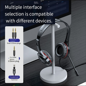 Nuevos auriculares <span class=keywords><strong>de</strong></span> moda para <span class=keywords><strong>el</strong></span> <span class=keywords><strong>personal</strong></span> del centro <span class=keywords><strong>de</strong></span> llamadas Teléfonos móviles, teléfonos fijos y computadoras Auriculares con cable sobre la oreja - Product Image 2