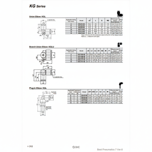 Raccords instantanés SMC Pneumatics KGL06-00 pièces pneumatiques - Product Image 1