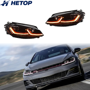 Phares HETOP <span class=keywords><strong>Golf</strong></span> 7 2013-2017, lentille LED améliorée, lampe avant MK7.5, accessoires auto, vente chaude, Plug and Play, DRL pour <span class=keywords><strong>Volkswagen</strong></span> - Product Image 1
