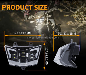 Phare LED Emark à faisceau haut et bas pour KLX 125 2010-2015 <span class=keywords><strong>2016</strong></span> 2017 450R 2008-2023 Pièces de moto - Product Image 4