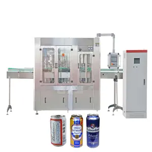 Macchina automatica di riempimento e sigillatura di lattine di birra in alluminio per bevande gassate