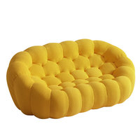 Canapé de sol à profil bas en tissu tricoté 3D gonflé, effet nuage, compressé sous vide, pour bureau, réception et salle d'attente