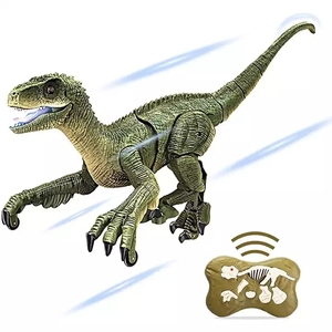 <span class=keywords><strong>Robot</strong></span> inteligente con <span class=keywords><strong>control</strong></span> remoto por infrarrojos, juguete de dinosaurio para niños, Velociraptor con luz simulada y material metálico de sonido - Product Image 1