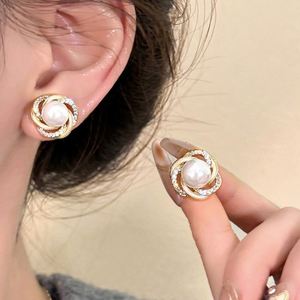 Pendientes de Moda Coreana, Elegantes, con Perlas y Diseño Geométrico, Accesorios de Boda para Mujer - Product Image 4