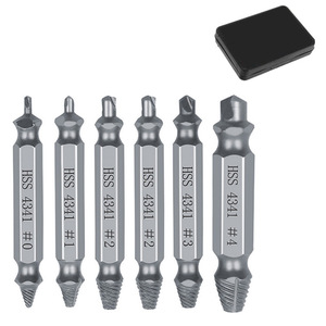 Hss 4341 Spiral Flute Screw Extractor Set 0 1 2 3 4 For Stripped Broken Screws Home Use - Product Image 1