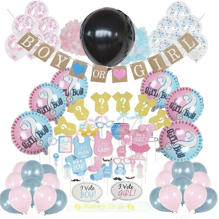 Baby Gender Reveal Item Kit di forniture per feste per Baby Shower Boy o Girl Set