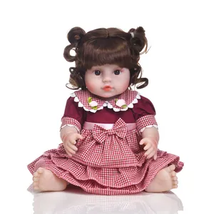 पूर्ण शरीर सिलिकॉन पुनर्जन्म बच्ची गुड़िया खिलौना के लिए लड़की 18 इंच नवजात राजकुमारी Bebe Bathe खिलौना जन्मदिन का उपहार कोमल स्पर्श असली खिलौने बच्चों