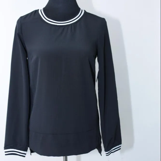Blusa de chifón de seda para mujer, Camisa ajustada personalizada de manga larga con cuello vuelto, Color sólido, 100