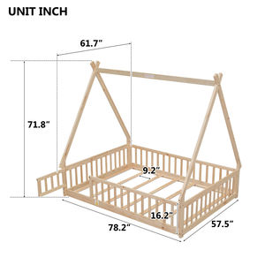 Letti Montessori Moderni di Alta Qualità a Basso Costo Letti per Bambini Mobili in Legno Massello Letti a Terra per Bambini Arredamento per Bambini - Product Image 3