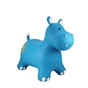 Vente en gros de trémie gonflable pour animaux de la ferme, jouet gonflable plein d'entrain pour enfants, hippopotame bleu - Product Image 4