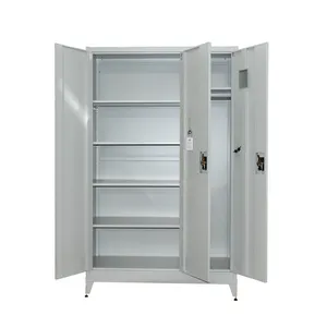 3 door steel almirah filing cabinet with a single door wardrobe