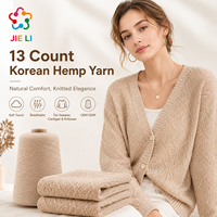 Fil à tricoter et à tisser coréen 13NM aspect lin, 50% coton peigné, 50% viscose, respirant, pour l'été, couleur personnalisée, fourniture directe usine