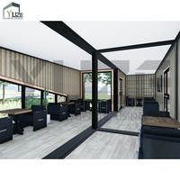 Casa contenedor de dos pisos con diseño moderno personalizable, estructura de panel sándwich de acero prefabricado para restaurante