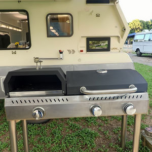 <span class=keywords><strong>Four</strong></span> <span class=keywords><strong>combiné</strong></span> en métal trois en un pour les réglages extérieurs <span class=keywords><strong>Barbecue</strong></span> Cuisson Pizza Griller des steaks pour les ménages - Product Image 3