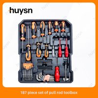 Kit d'entretien multifonctionnel de 187 pièces en acier au carbone, à commande manuelle, avec mallette rigide, grande capacité, pour réparation automobile, OEM
