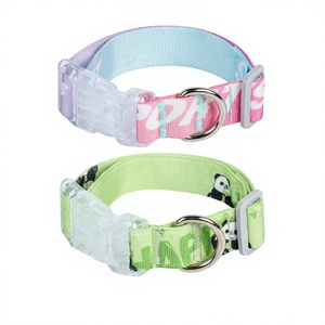 Collar de Nailon Estampado para Perro, Ajustable y Cómodo, con Anillo en D de Metal, Lindo Collar con Estampado Degradado de Panda para Perros - Product Image 1